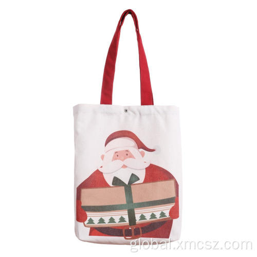 Cotton Bag Customized Christmas red cotton canvas tote bags with handle Factory